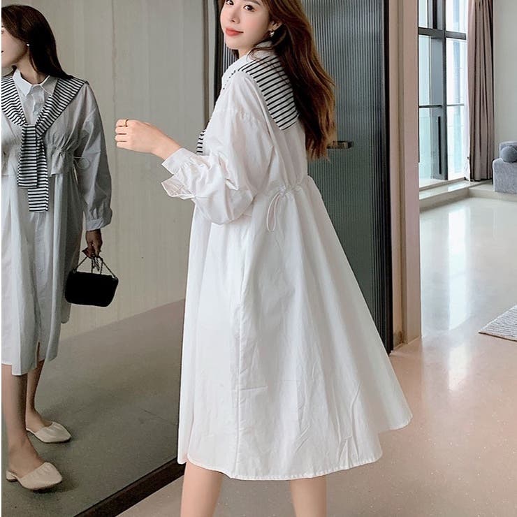 ケープ衿シャツワンピース 韓国ファッション セットアップ 品番 Shnw Sibra シブラ のレディースファッション 通販 毎日送料無料 Shoplist ショップリスト