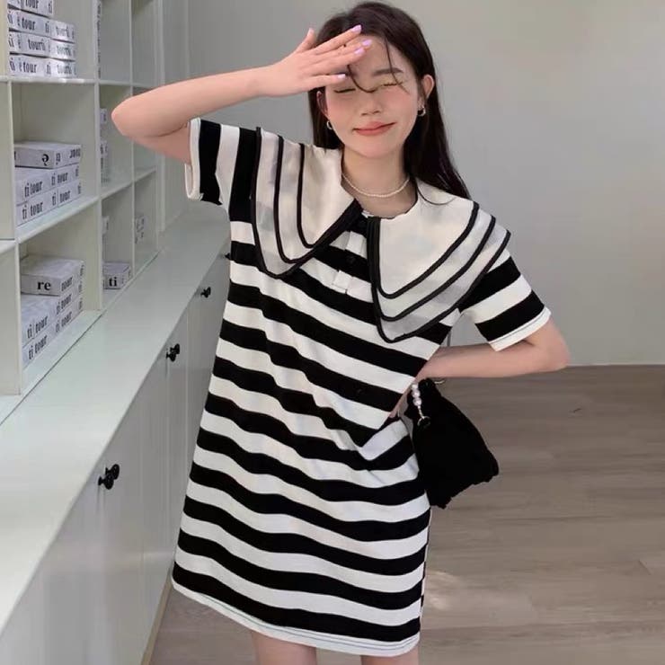 ストライプワンピース 韓国ファッション 夏服 品番 Shnw Sibra シブラ のレディースファッション通販 Shoplist ショップリスト