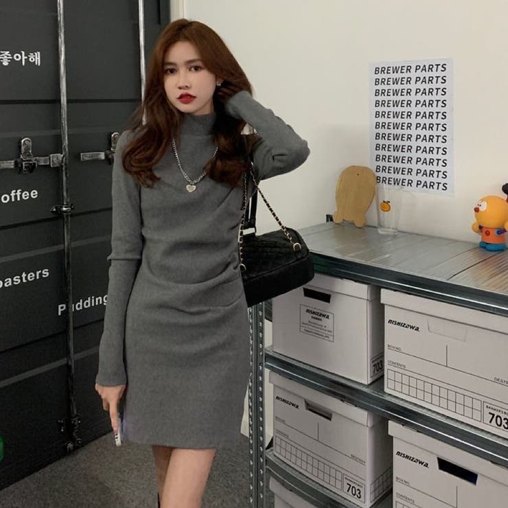 ハイネックミニワンピース 韓国ファッション 秋服 品番 Shnw Sibra シブラ のレディースファッション通販 Shoplist ショップリスト