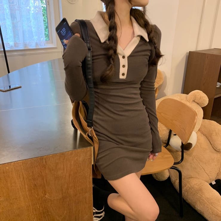 柔らか コーデュロイ ミニワンピース[品番：SHNW0008111]｜Sibra 
