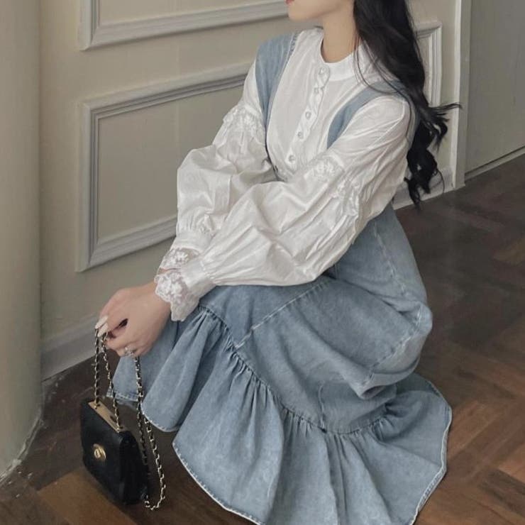 さらりと旬顔。デニムマーメイドジャンスカ 春 韓国ファッション | Sibra | 詳細画像9 