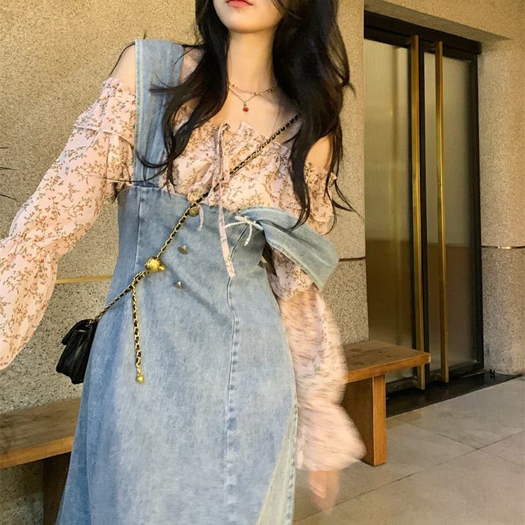 さらりと旬顔。デニムマーメイドジャンスカ 春 韓国ファッション | Sibra | 詳細画像11 