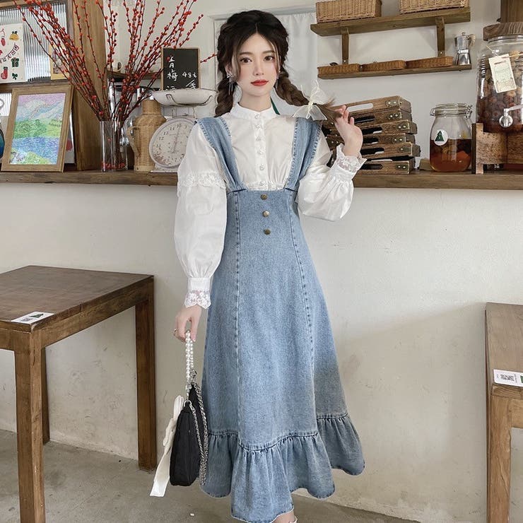 さらりと旬顔。デニムマーメイドジャンスカ 春 韓国ファッション | Sibra | 詳細画像3 