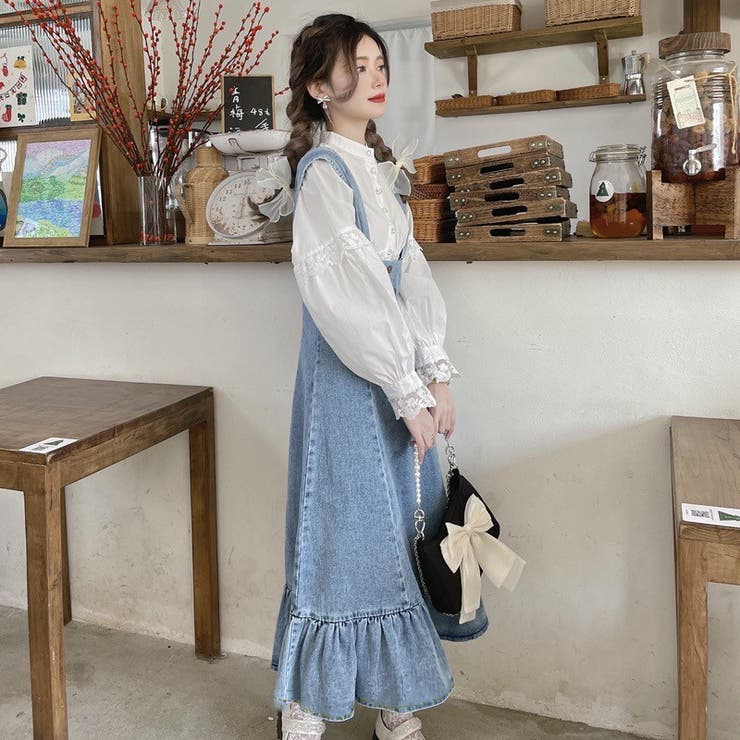 さらりと旬顔。デニムマーメイドジャンスカ 春 韓国ファッション | Sibra | 詳細画像4 