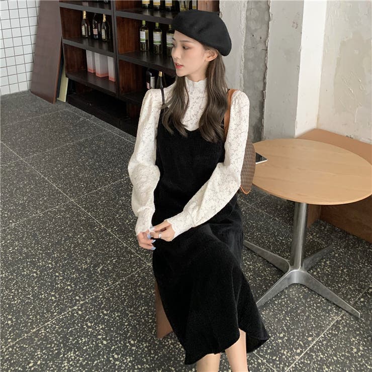 クラッシュベルベットキャミワンピース 体型カバー 韓国ファッション | Sibra | 詳細画像3 