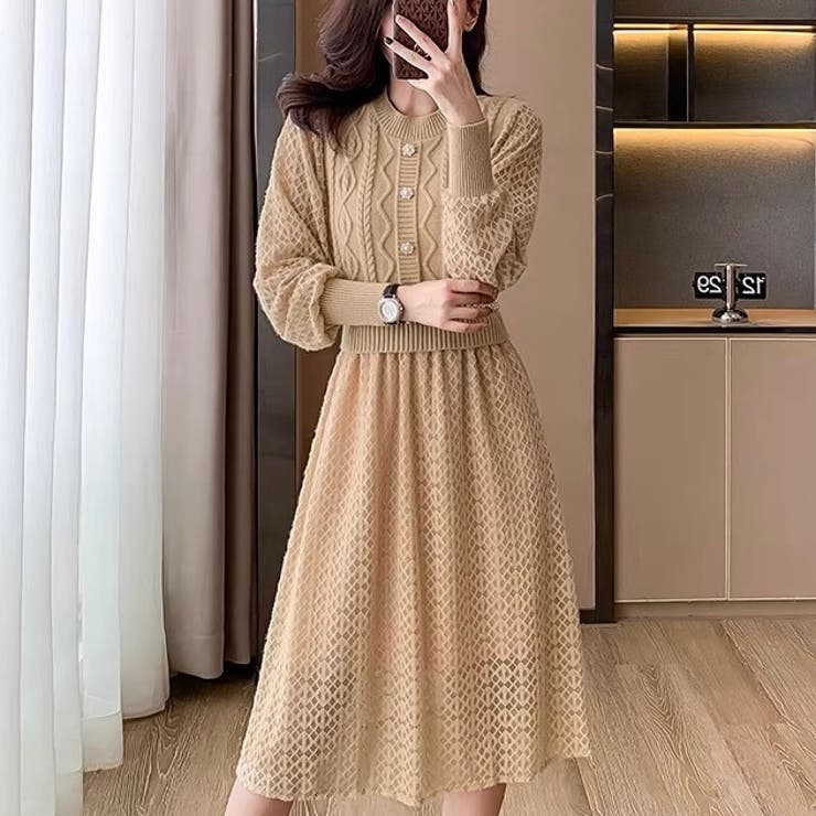 透かし編みニットワンピース セクシー 夏服[品番：SHNW0009980]｜Sibra