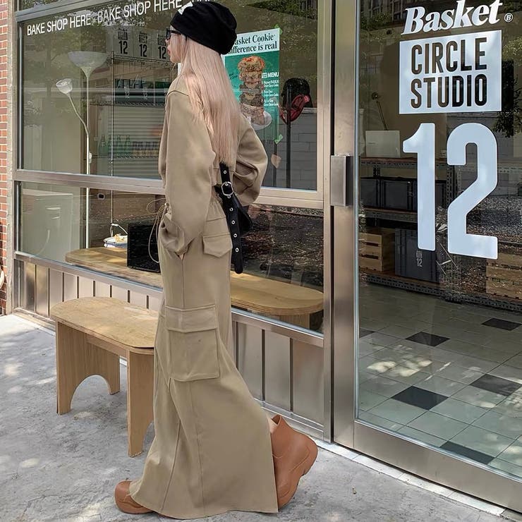 オーバーサイズスウェットパーカー＋スカートセットアップ 秋 韓国ファッション