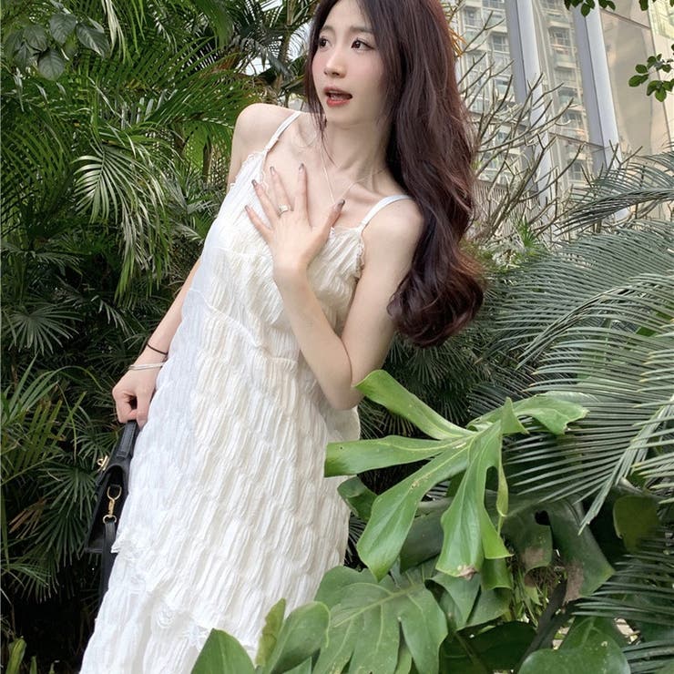 フリルティアードキャミワンピース 春 夏物[品番：SHNW0010900