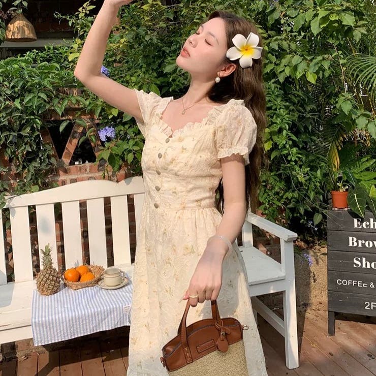 リラックスフラワーズワンピース 春 夏物[品番:SHNW0010954 リラックスフラワーズワンピース 春 夏物[品番:SHNW0010954