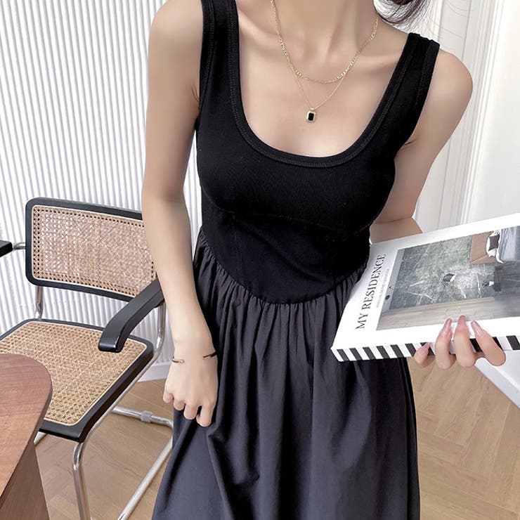 さらりと旬顔、キャミワンピース セクシー 韓国ファッション