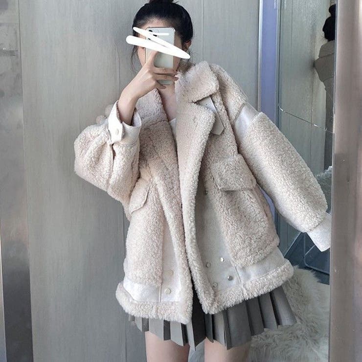 ボアジャケット 韓国ファッション 防寒[品番：SHNW0004362]｜Sibra