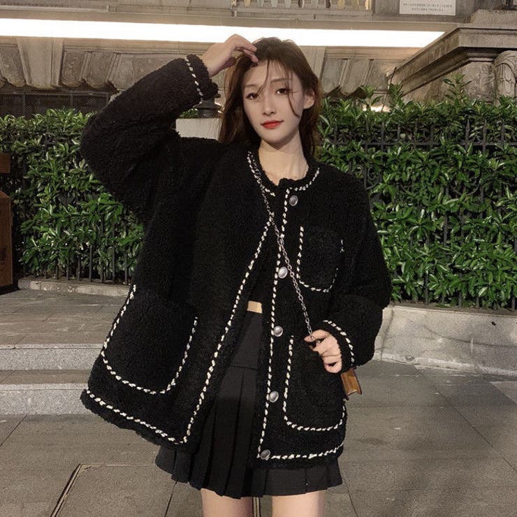 ボアジャケット 韓国ファッション ブルゾン