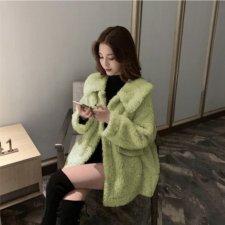 ボアコート 韓国ファッション アウター[品番：SHNW0004425