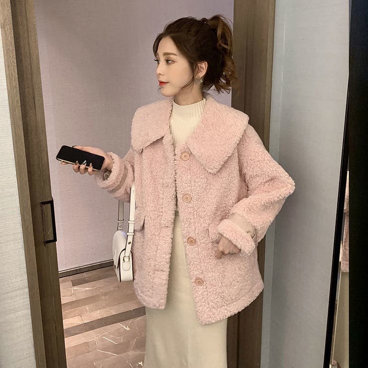 韓国ジャケット コート アウター トスカーナ ボア 2colors ボアコート 韓国ファッション アウター[品番：SHNW0004425