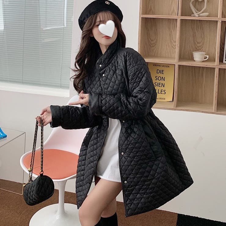 中綿キルティングコート 韓国ファッション コート