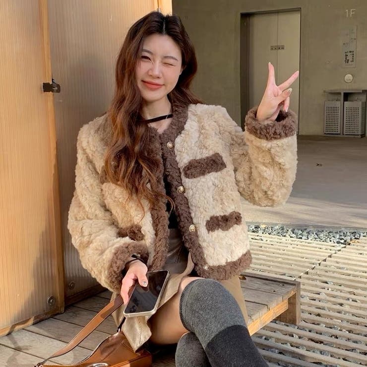 ショート丈ファーコート 韓国ファッション 冬服[品番：SHNW0008457 