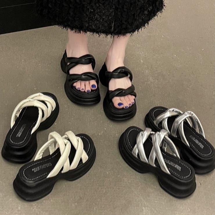 サンダル・ミュール SEBASTIAN SS23 'Cher' mules (SE1148 BLACK) 厚底サンダル ミュールサンダル 美脚[品番：SHNW0011324]｜Sibra