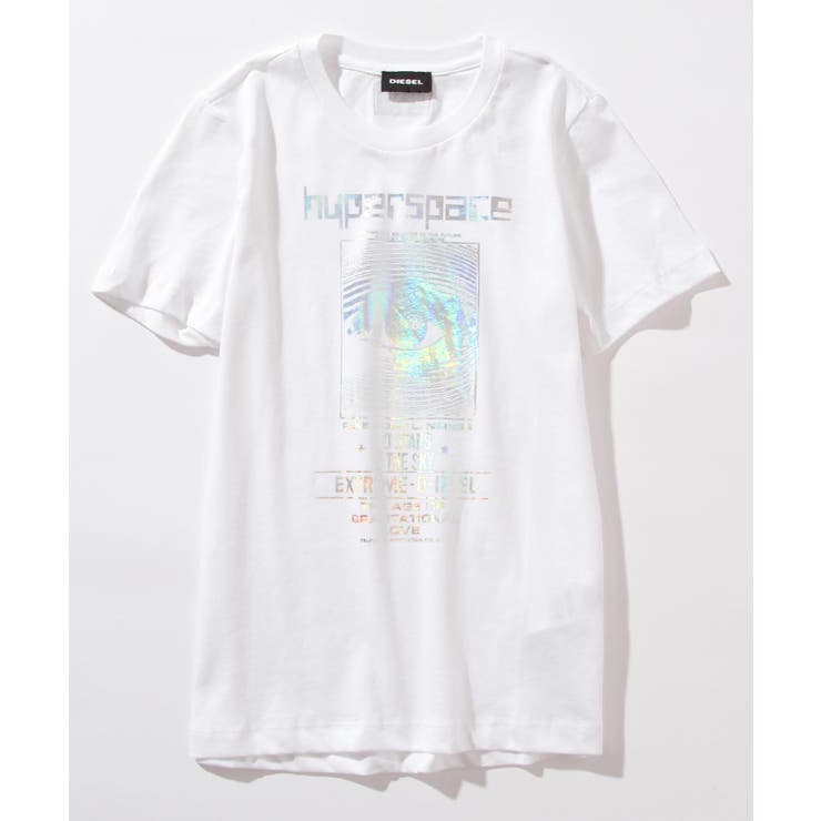 ホワイト | DIESEL ディーゼル プリント半袖Tシャツカットソー | SHIFFON