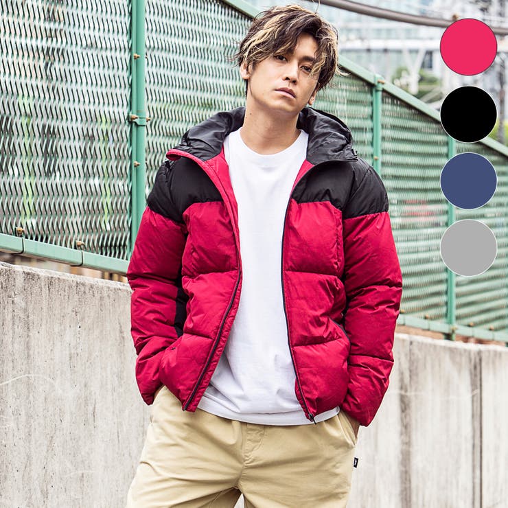 163(イチロクサン) 中綿フーディー(ブラック/グレー/レッド/ネイビー