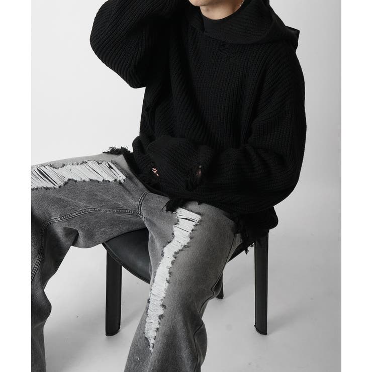 ブラック | Confirm コンファーム ダメージニット | SHIFFON 