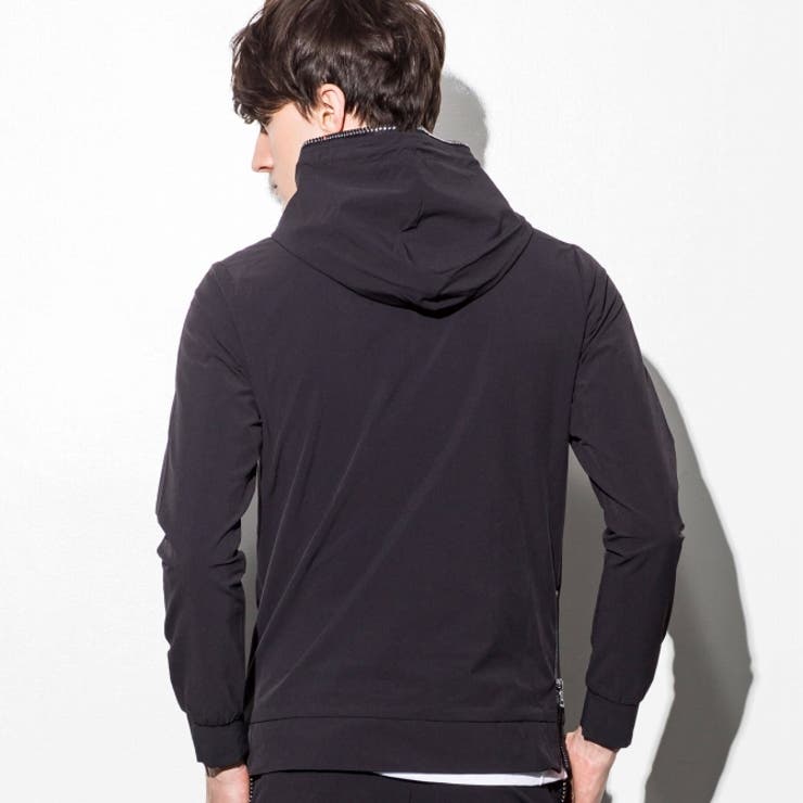 AKMContemporaryラインストーンZIPナイロン4WAYストレッチフー…[品番 