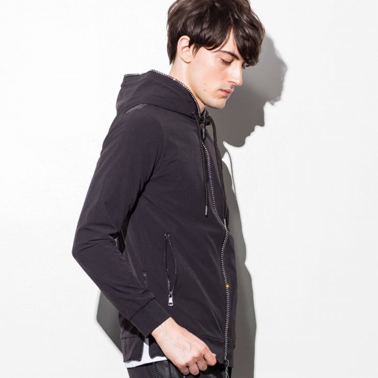 AKMContemporaryラインストーンZIPナイロン4WAYストレッチフー…[品番 