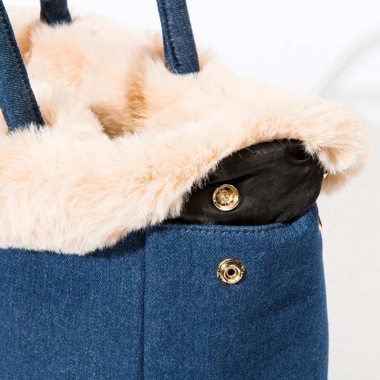 DRESSCAMP エコファーデザインデニム2WAYトートバッグ[品番  