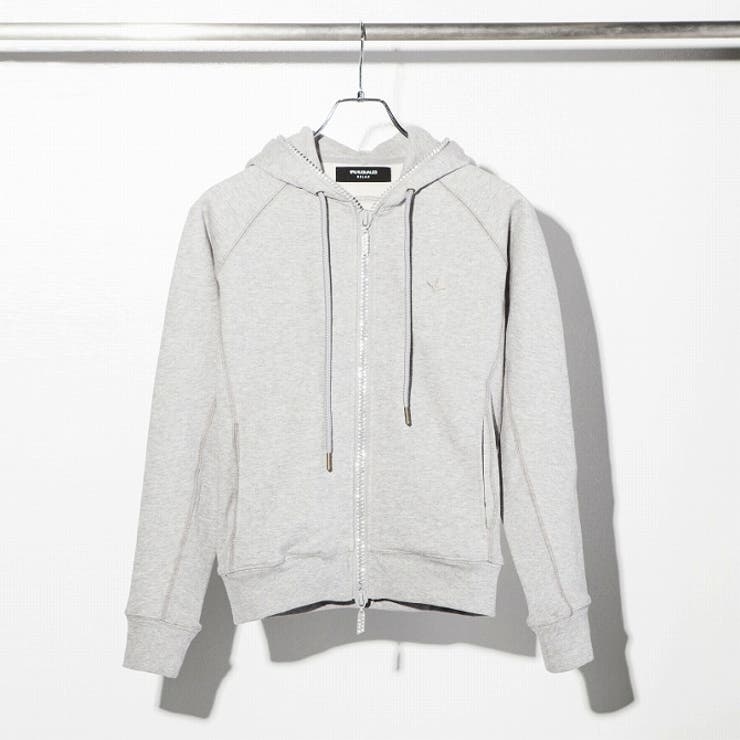 へヴィスウェットラインストーン付フードパーカー[品番：SHNM0001360