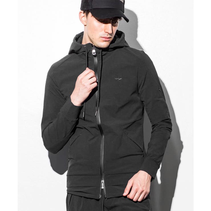 1PIU1UGUALE3 RELAX 4WAYストレッチフードパーカー[品番：SHNM0001752  