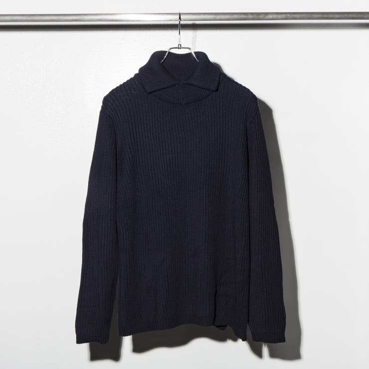 et momonakia パッチ付スタンドネックニットトップesk[品番 