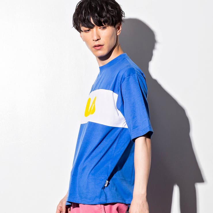 FILA(フィラ)切り替えTシャツ(ホワイト/ネイビー/ブルー)[品番