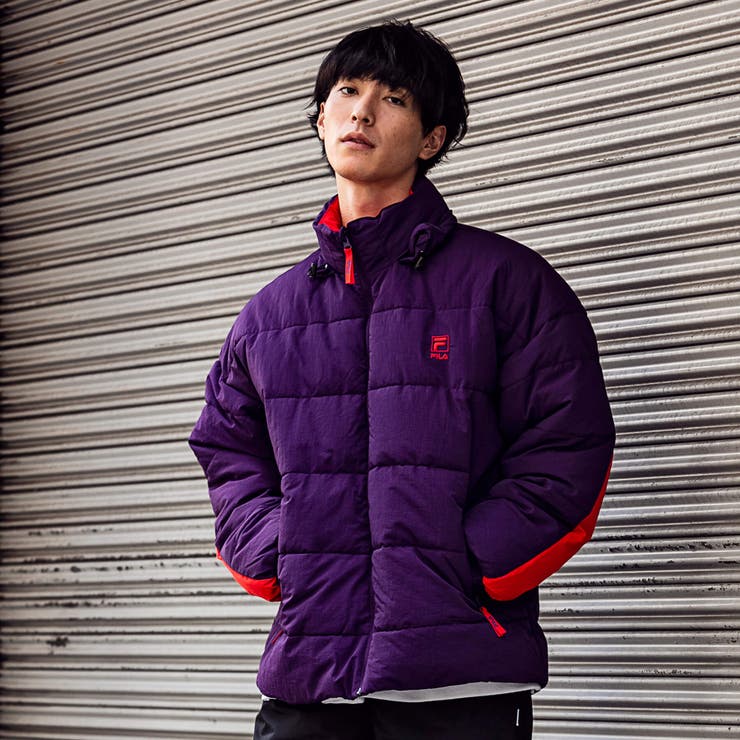 FILA GOLFパープル ダウンジャケットLLサイズ ボルドー FILA HERITAGE