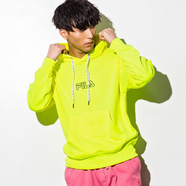FILA(フィラ)蛍光プルオーバーパーカー(イエロー/オレンジ)[品番