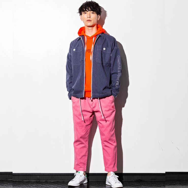 FILA(フィラ)蛍光プルオーバーパーカー(イエロー/オレンジ)[品番