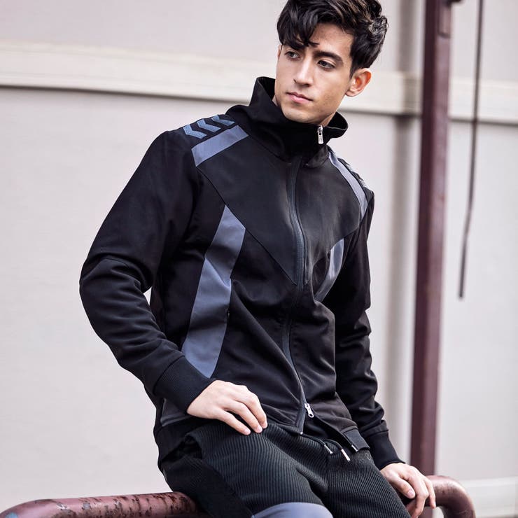 直営店 WEB限定】hummel(ヒュンメル)ストレッチジャージブルゾン(ブラ