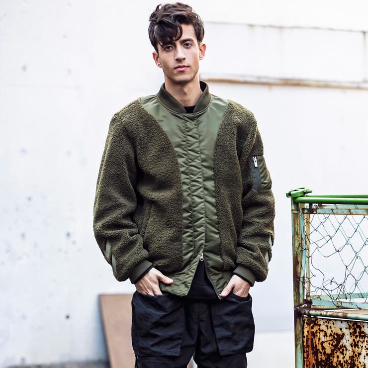 直営店 WEB限定】hummel(ヒュンメル)ボア切り替えボンバージャケット