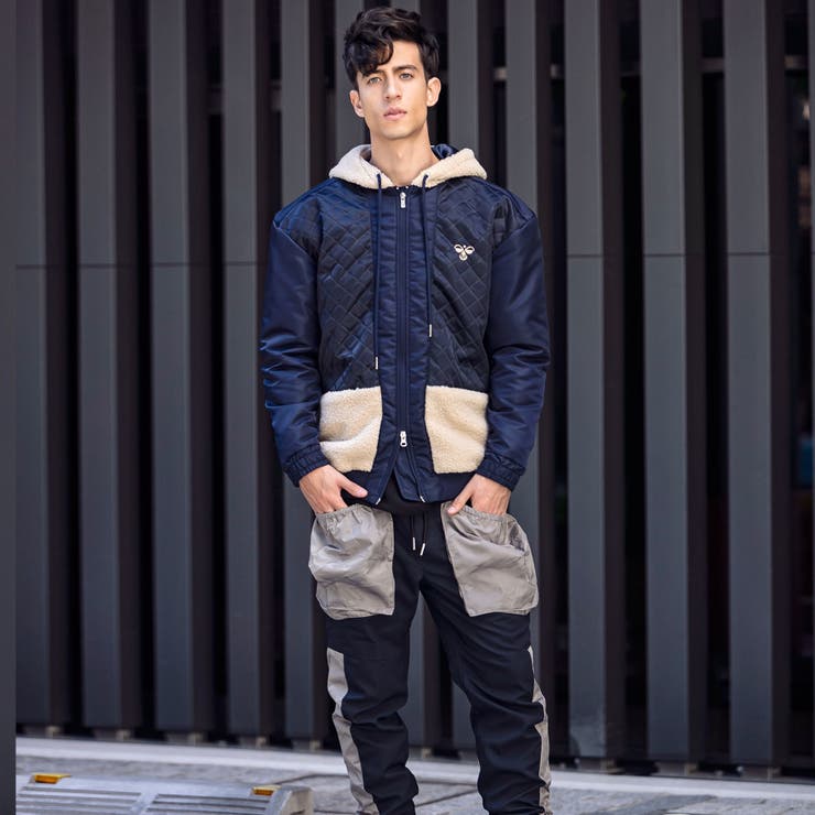 hummelボア切り替えキルティングパーカー[品番：SHNM0002659