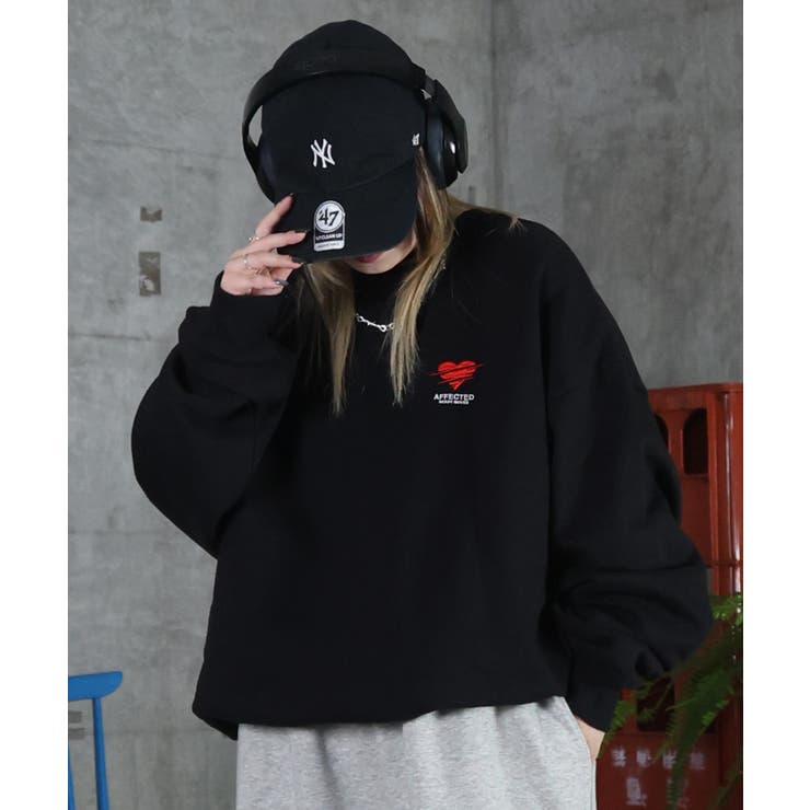 ILL S(イルズ)裏起毛 ハートワンポイント刺繍クルーネックスウェット | SHIFFON  | 詳細画像13 