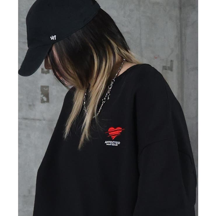 ILL S(イルズ)裏起毛 ハートワンポイント刺繍クルーネックスウェット | SHIFFON  | 詳細画像16 