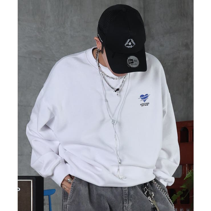 ILL S(イルズ)裏起毛 ハートワンポイント刺繍クルーネックスウェット | SHIFFON  | 詳細画像4 