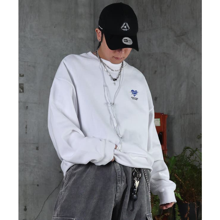 ILL S(イルズ)裏起毛 ハートワンポイント刺繍クルーネックスウェット | SHIFFON  | 詳細画像5 