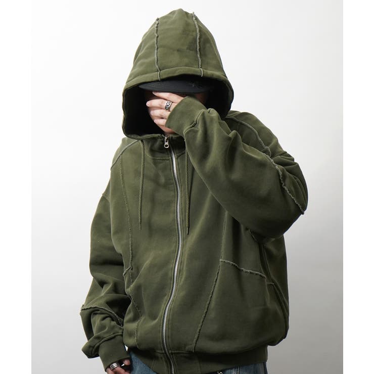 カーキ | ILL S(イルズ)裏毛 カットオフ切り替え | SHIFFON 