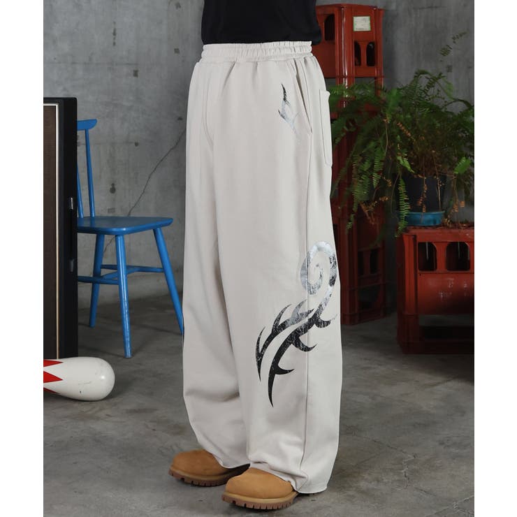 ILL S(イルズ)メタルプリント トライバルワイドスウェットパンツ | SHIFFON  | 詳細画像18 