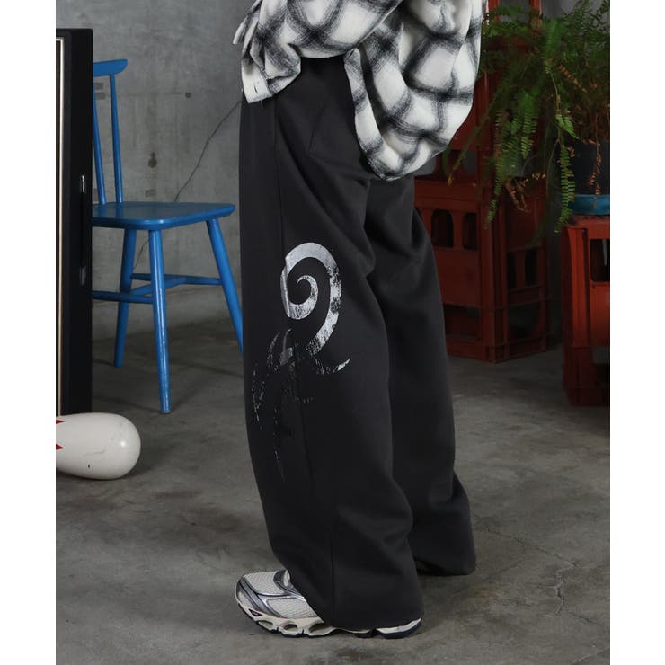 ILL S(イルズ)メタルプリント トライバルワイドスウェットパンツ | SHIFFON  | 詳細画像6 