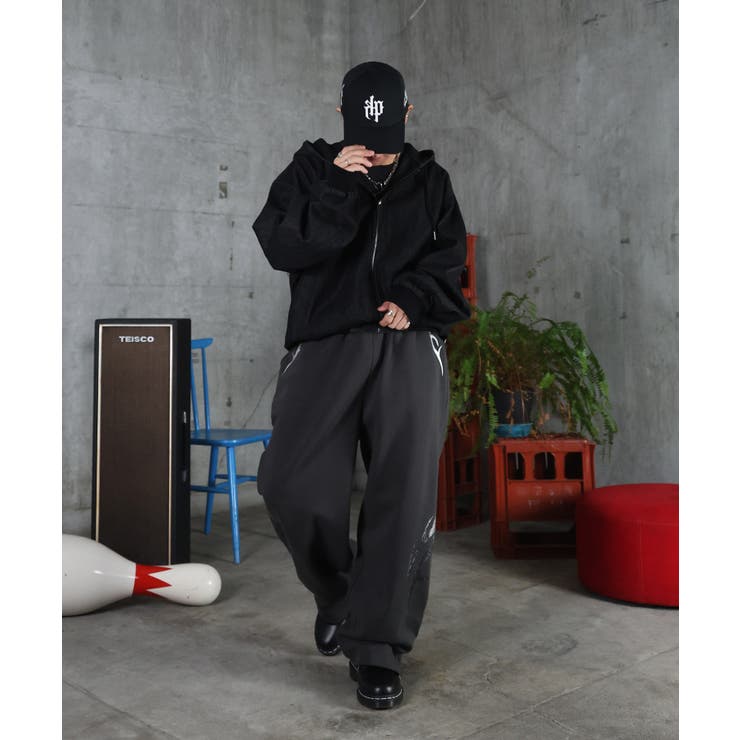 ILL S(イルズ)メタルプリント トライバルワイドスウェットパンツ | SHIFFON  | 詳細画像8 