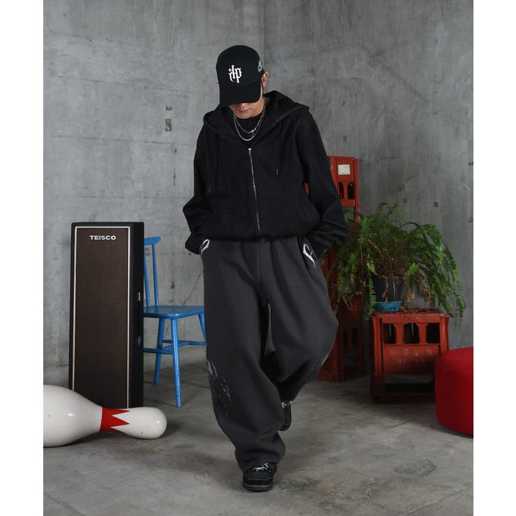 ILL S(イルズ)メタルプリント トライバルワイドスウェットパンツ | SHIFFON  | 詳細画像9 