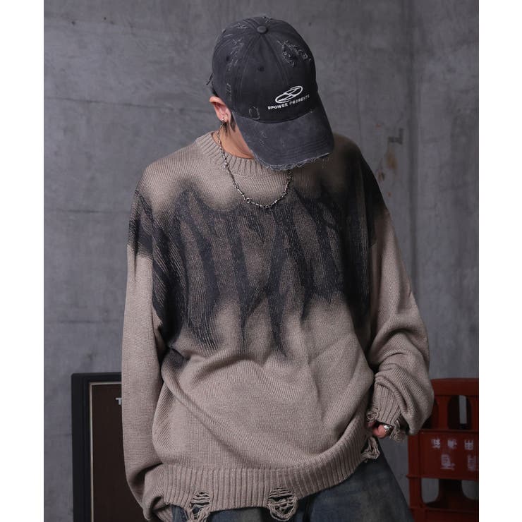 ベージュ | ILL S(イルズ)ダメージ加工 グラフティアート | SHIFFON 