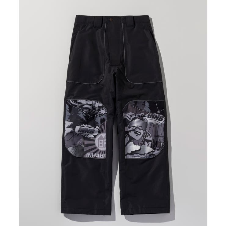 ブラック | inhabitant インハビタント パイピングラインスノーパンツ | SHIFFON 