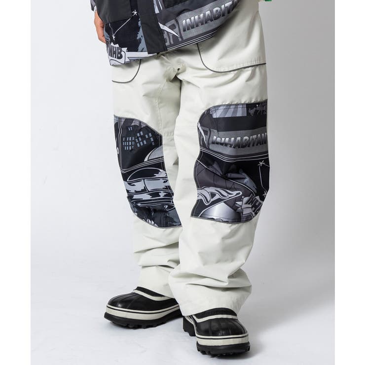 ホワイト | inhabitant インハビタント パイピングラインスノーパンツ | SHIFFON 