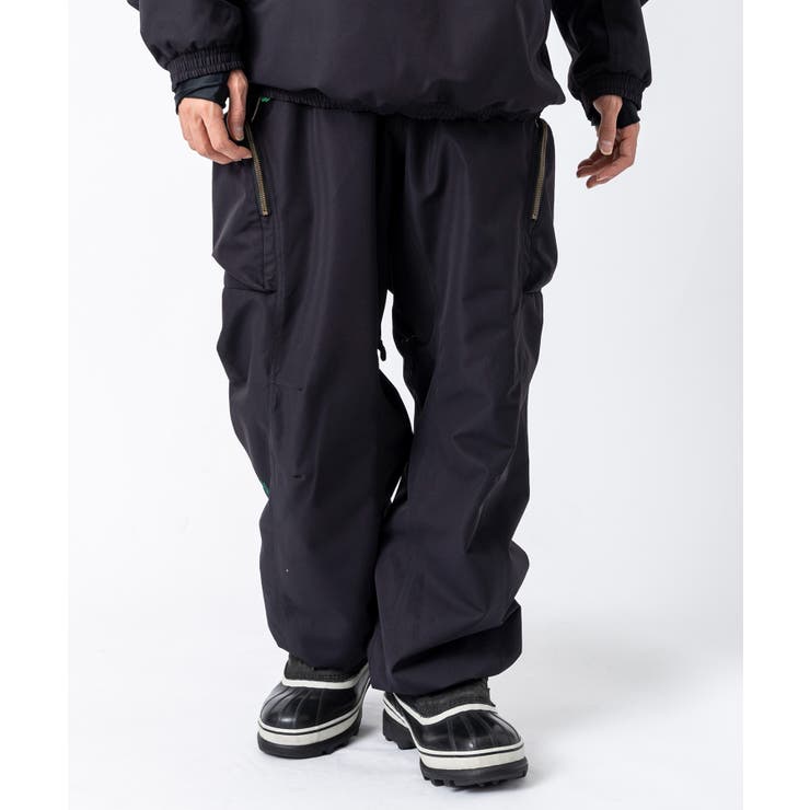 ブラック | inhabitant インハビタント サイドカーゴスノーパンツ | SHIFFON 